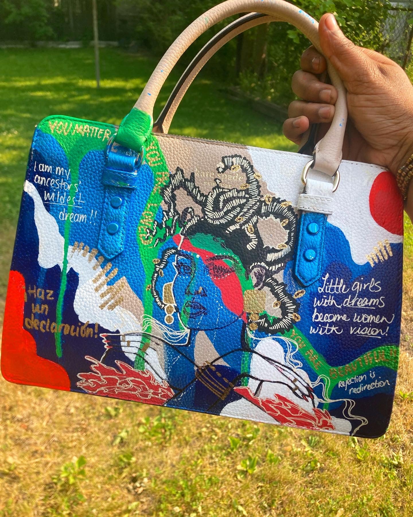 Custom Hand Painted Handbagcustomer Provides the Bag